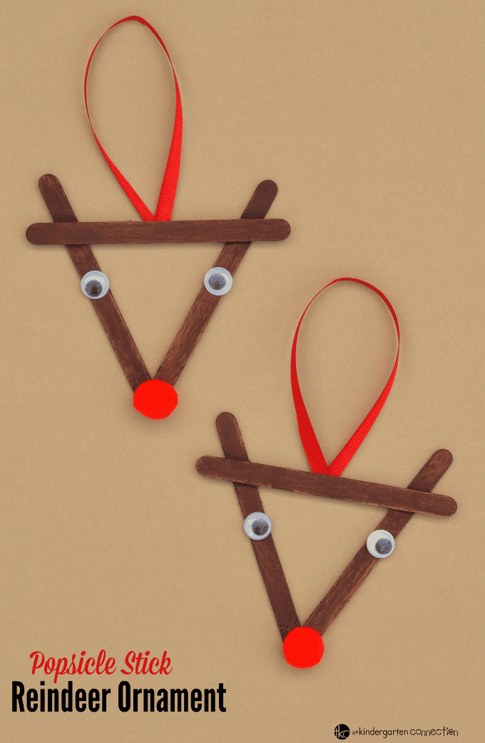 This Reindeer Christmas Ornament was inspired by Rudolph the Red Nosed Reindeer. Create a family Christmas tradition of kid made ornaments with this Christmas craft!