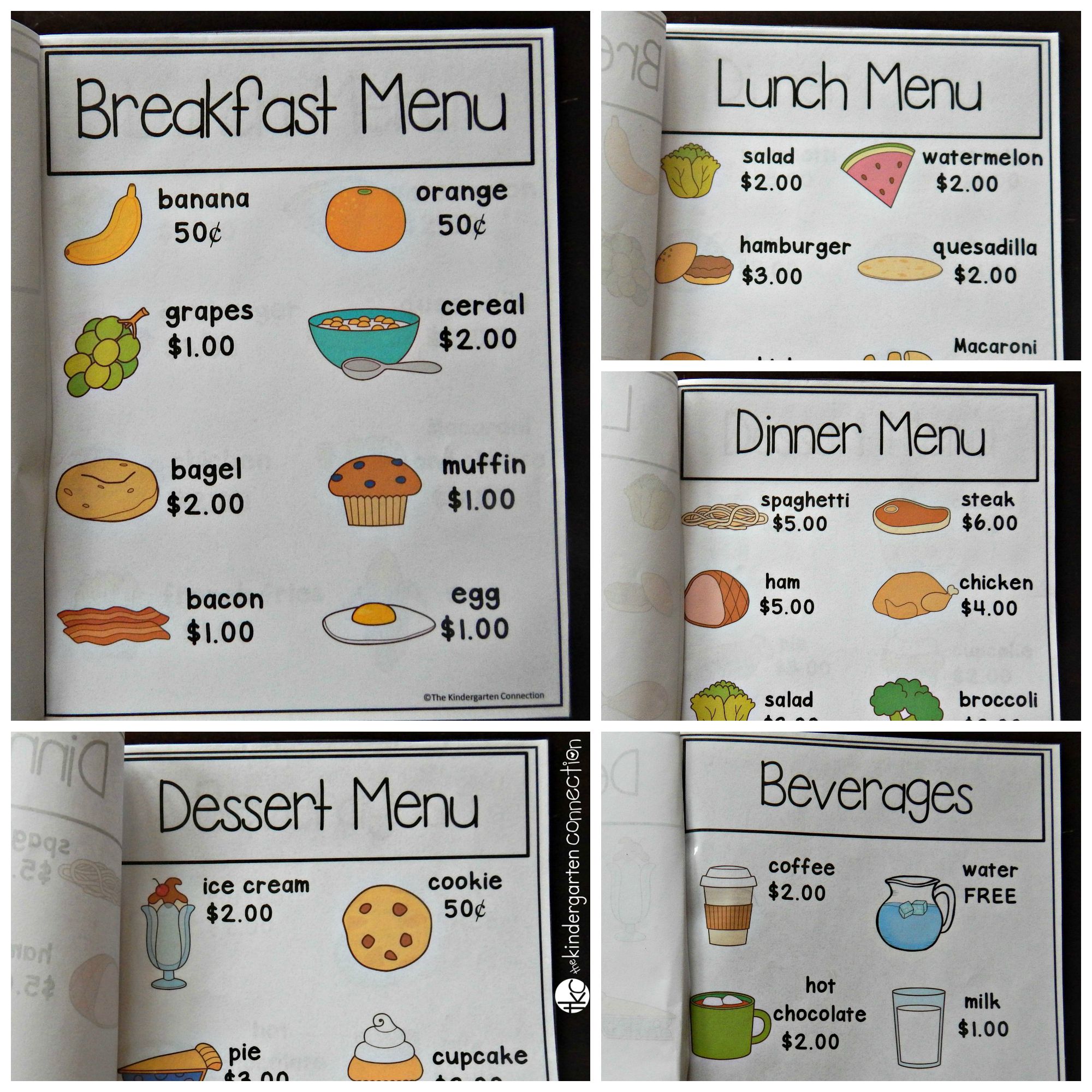 Restaurant Dramatic Play FREE Printables for Early Childhood