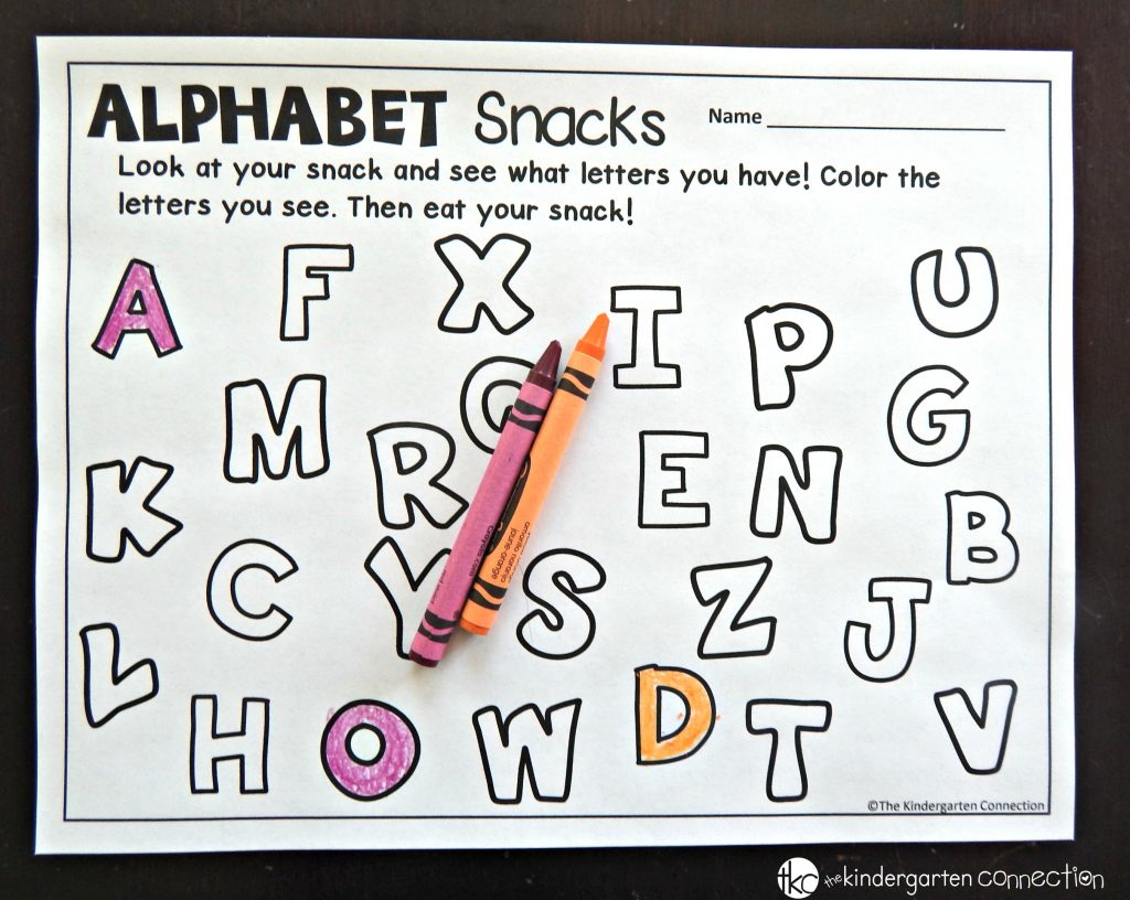 alphabet snack printables