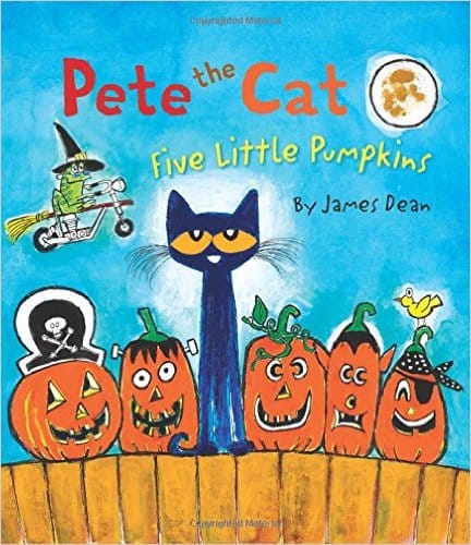 In Pete the Cat Five Little Pumpkins Pete rocks out to this fun counting song.