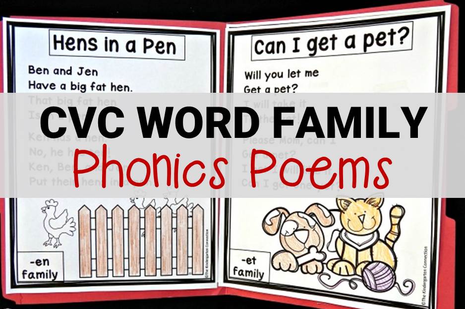CVC word family phonics poems