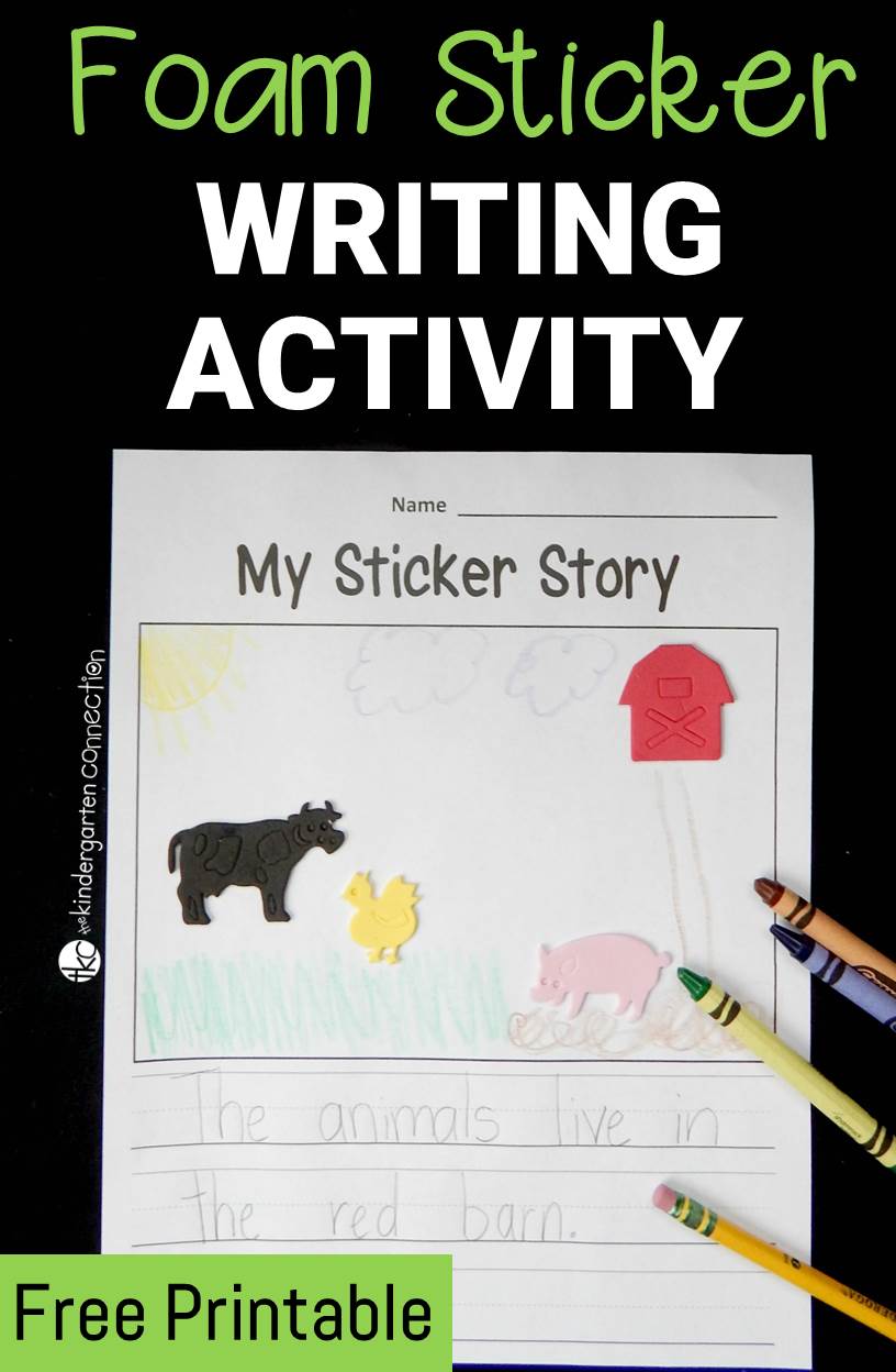Get kids excited and engaged with writing by using foam stickers as writing prompts! Grab the free writing sheet and you have a new writing activity ready to go! 