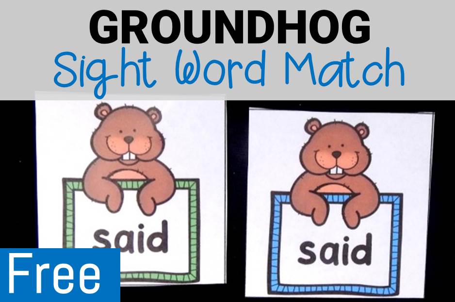 groundhog sight word match