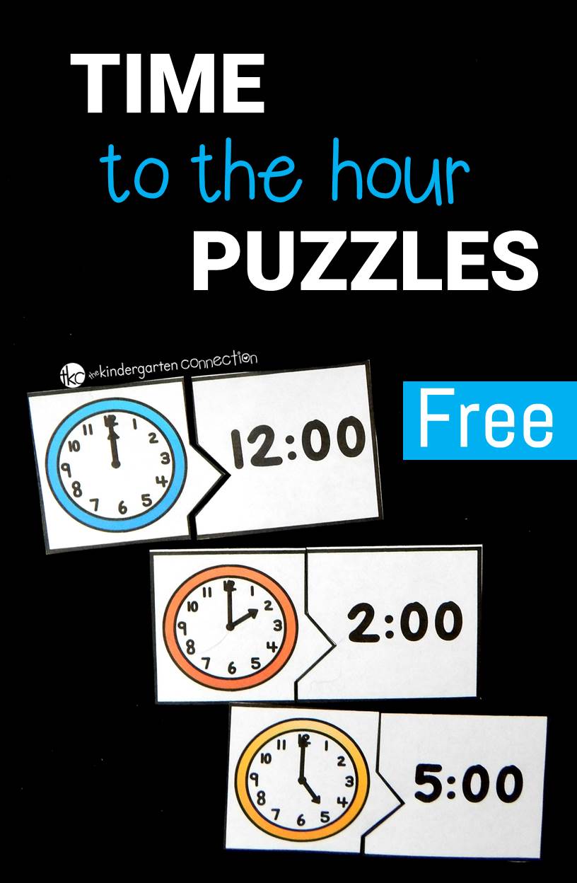 Work on telling time with these fun and free time to the hour puzzles!