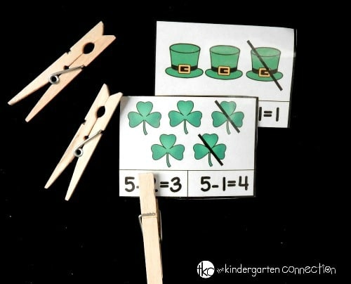 These math and literacy clip cards are perfect for kindergarten math this St. Patrick's Day and month of March! They work on tons of skills, and build up fine motor too!