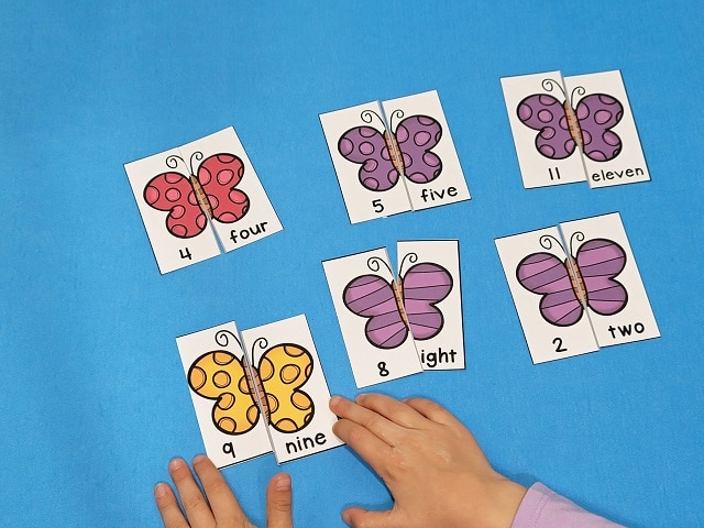 Butterfly Number Word Puzzles