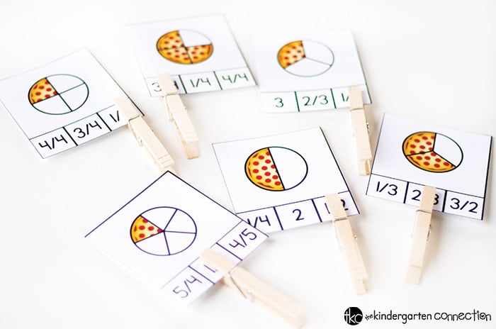 Work on fractions in a fun way with these free pizza fraction clip cards! Practice halves, fourths, fifths, and sixths. Just print and add clothespins!