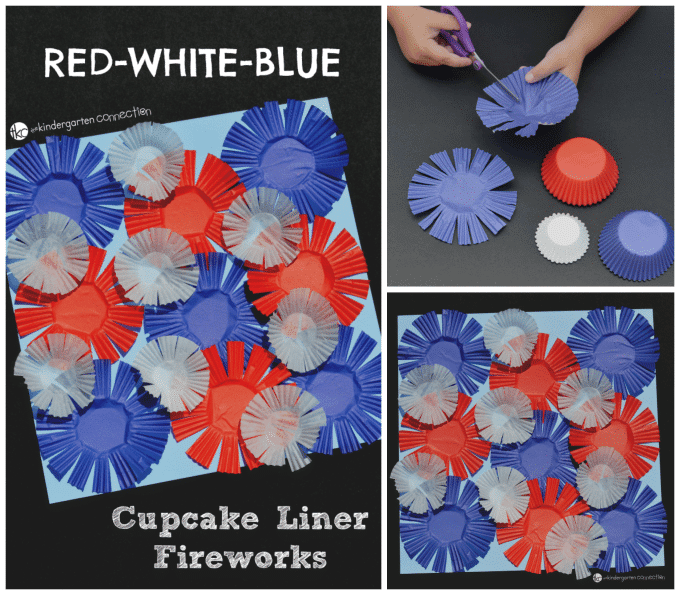 Add some red, white, and blue to your Independence Day with this easy and fun kid craft cupcake liner fireworks craft. As added bonus, it offers a great opportunity for scissor practice.