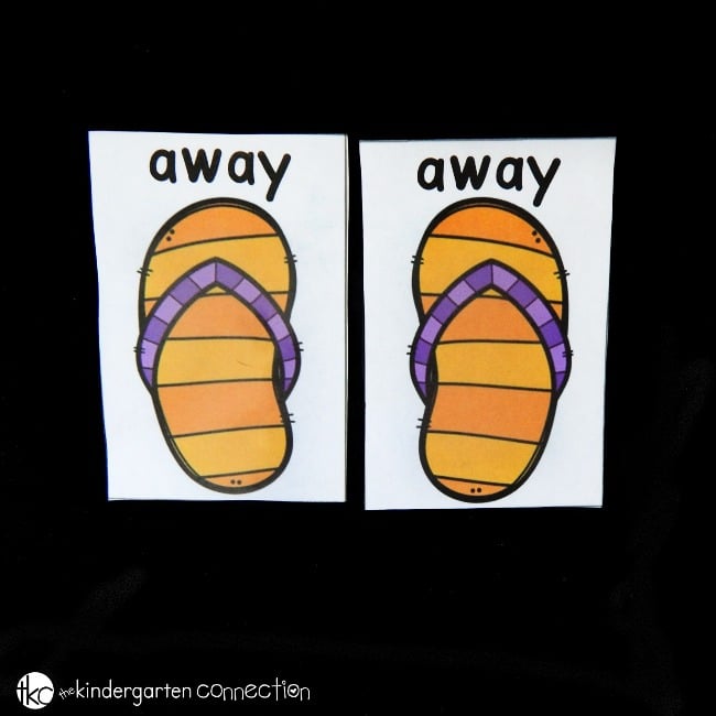 Work on sight words with this fun and free flip flop sight word match! Great for working on left and right too - plus, it's fully editable - use any words!