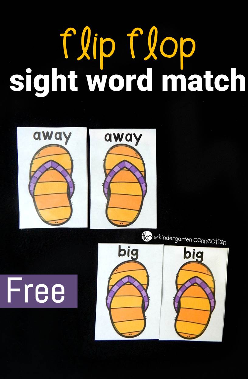 Work on sight words with this fun and free flip flop sight word match! Great for working on left and right too - plus, it's fully editable - use any words!