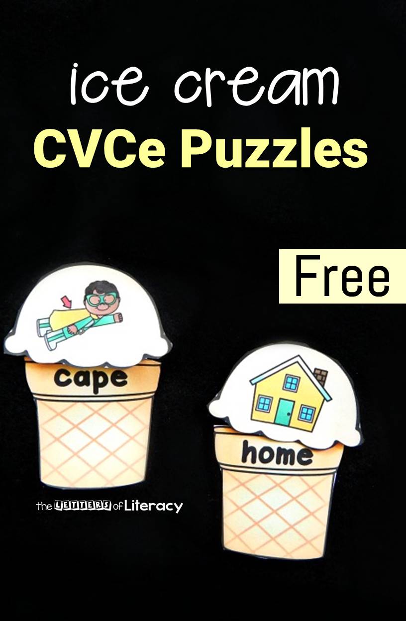 Make reading long vowel CVCe or "magic e" words fun with these printable ice cream puzzles! Read the words on the cone and match them to their picture