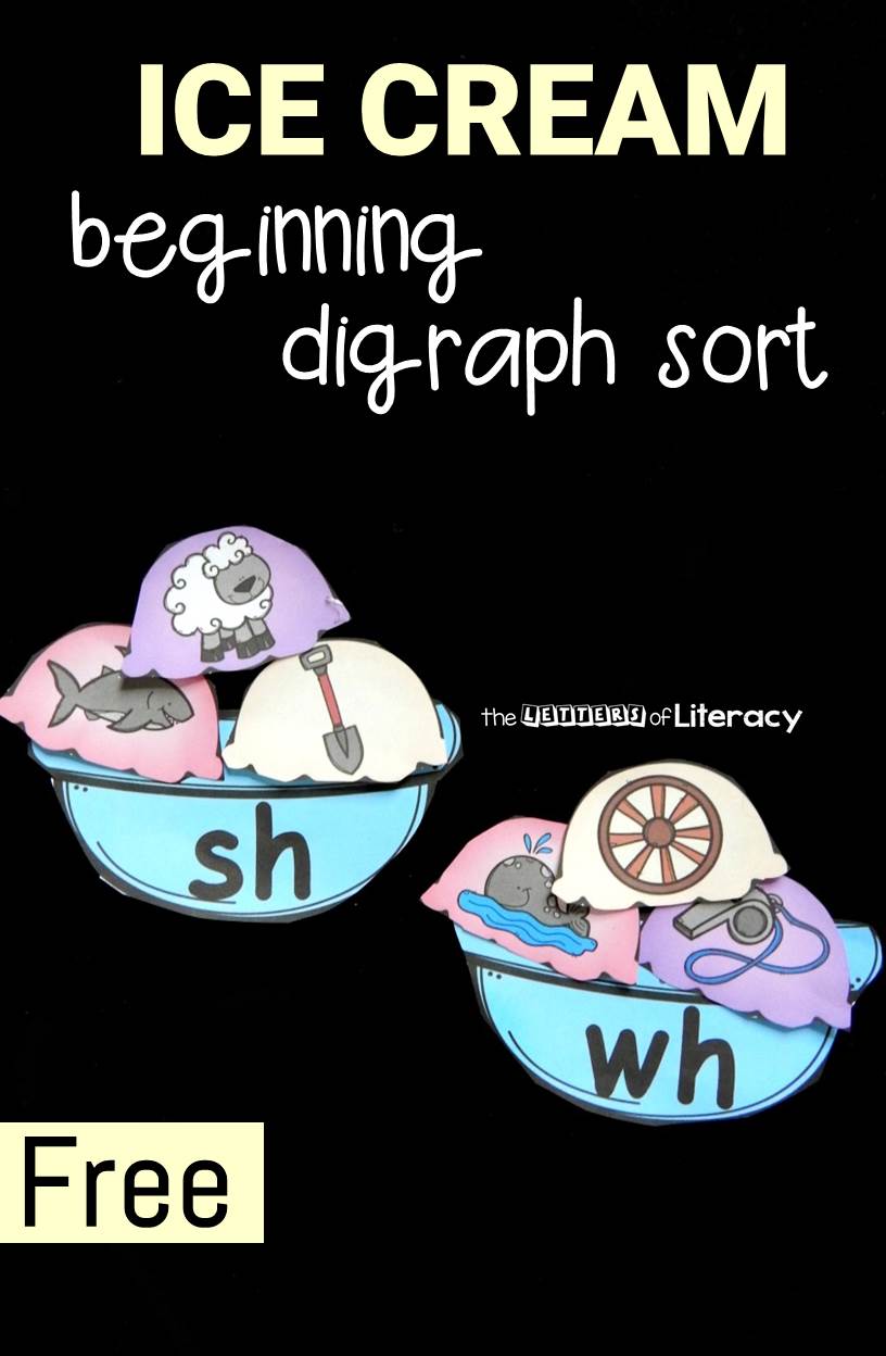 Work on identifying beginning digraph sounds with your early reader with this fun and free ice cream themed beginning digraph sort!