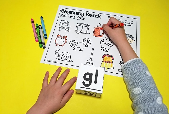 Beginning Blends Roll and Color Game