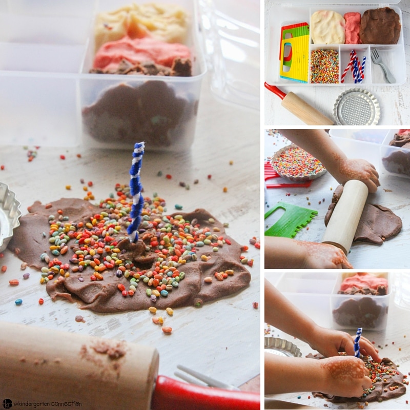 This birthday play dough kit is such a fun way to celebrate birthdays in the classroom, or for a fun sensory play center anytime!