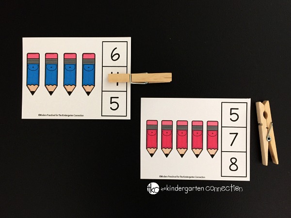 These pencil count and clip cards are perfect for building number sense in preschoolers and kindergarteners. Use them for back to school or anytime!