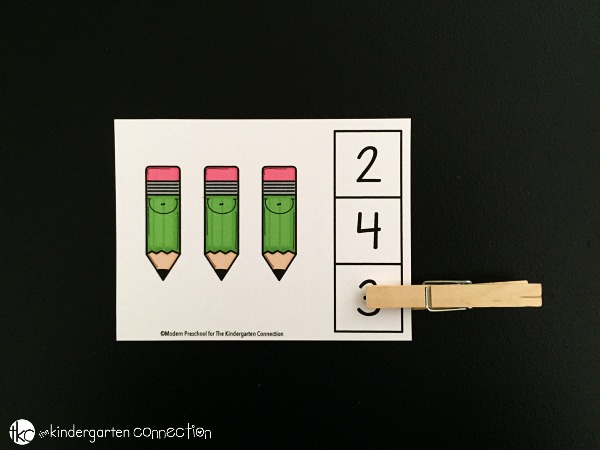 These pencil count and clip cards are perfect for building number sense in preschoolers and kindergarteners. Use them for back to school or anytime!