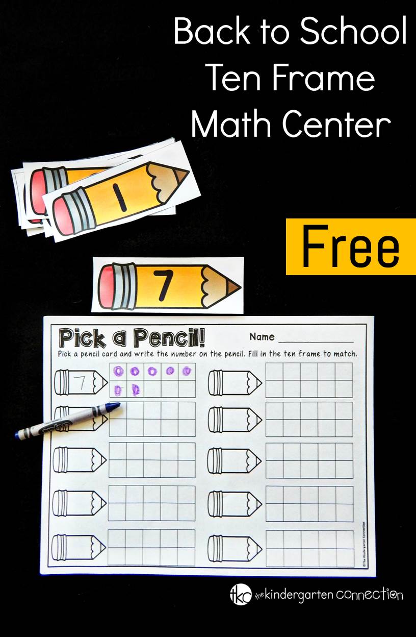 This ten frame activity is a great math center for Pre-K or Kindergarten students to work on number recognition and counting!