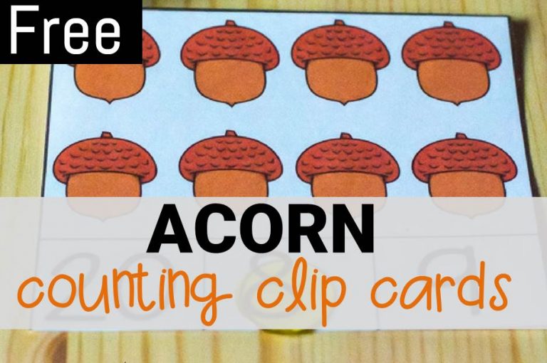 Acorn Counting Clip Cards