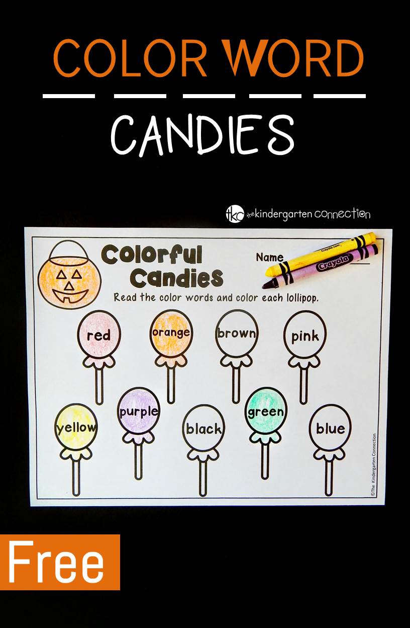 Learning Color Words Halloween Printable