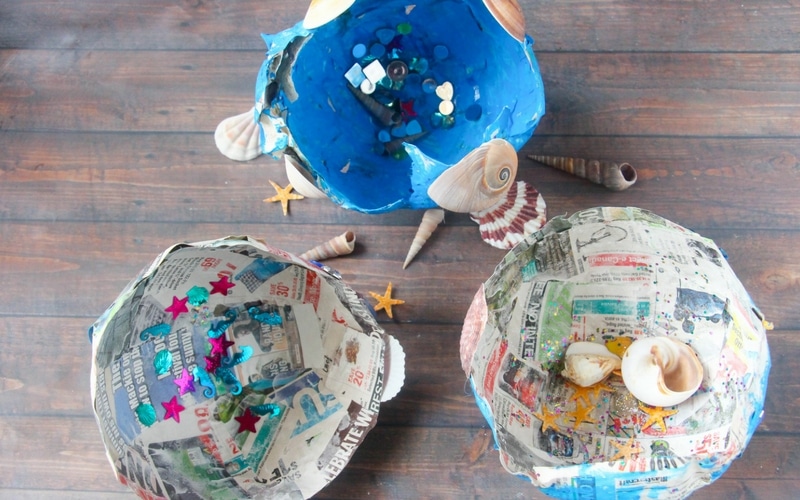 Today, we're returning back to basics with one of my girl's favorite crafts to date, our Mermaid Treasure Bowls, a simple paper mâché craft.