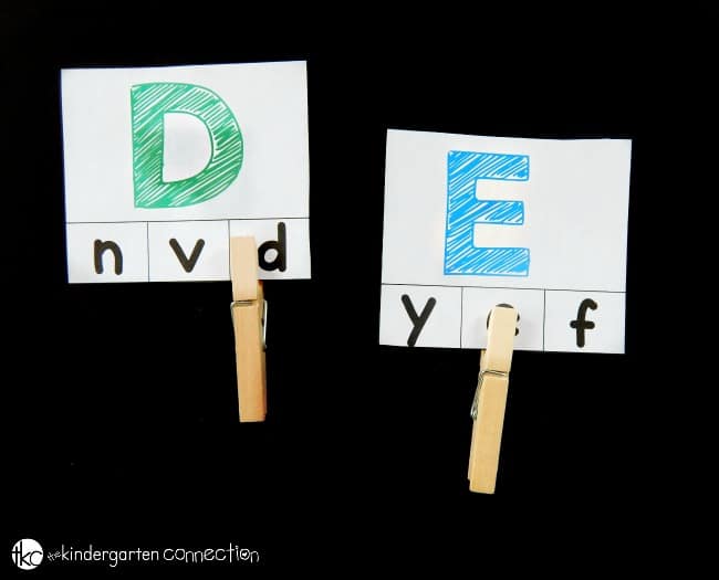These alphabet clip cards are so fun for preschoolers and kindergarteners to work on learning their letters and on building fine motor skills too! 