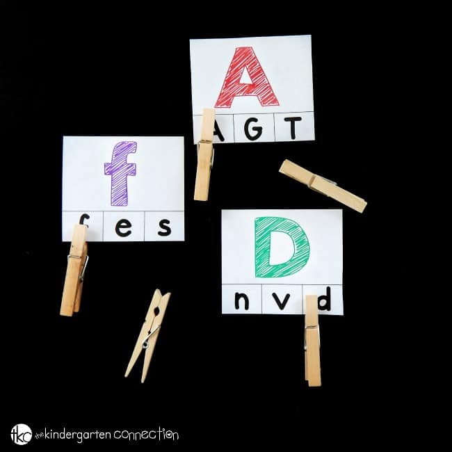 These alphabet clip cards are so fun for preschoolers and kindergarteners to work on learning their letters and on building fine motor skills too!
