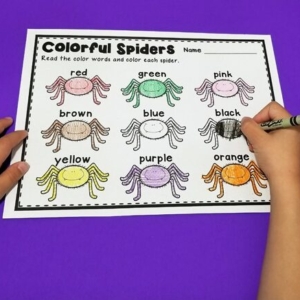 Spider Color Words Activity