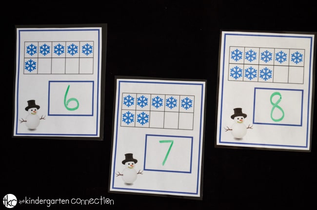 This winter themed snowflake ten frame is a great way to provide math and writing practice at the same time.