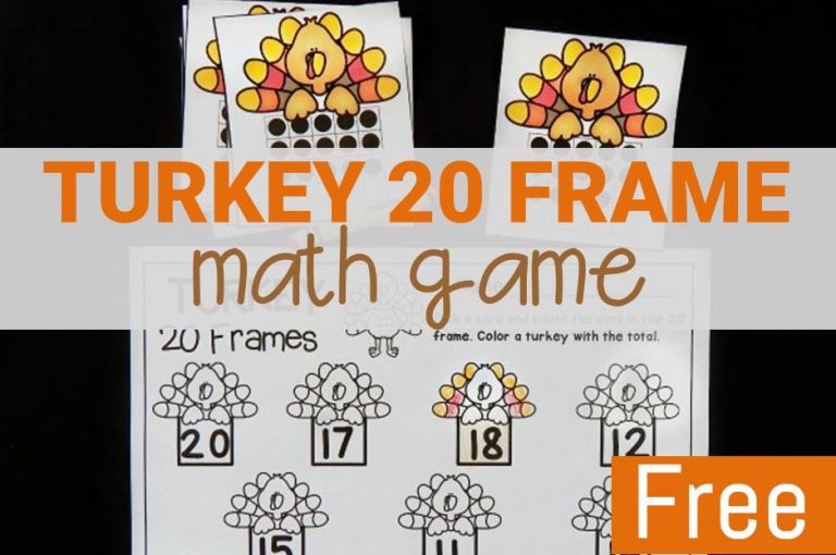 Turkey 20 Frames Math Game