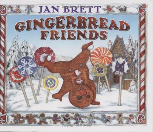 The illustrations are beautiful in this fun book by Jan Brett, Gingerbread Friends.