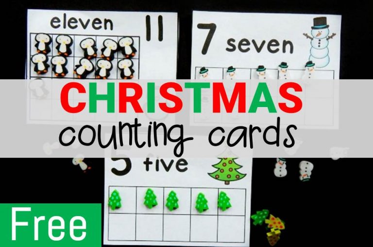 Christmas Eraser Counting Cards