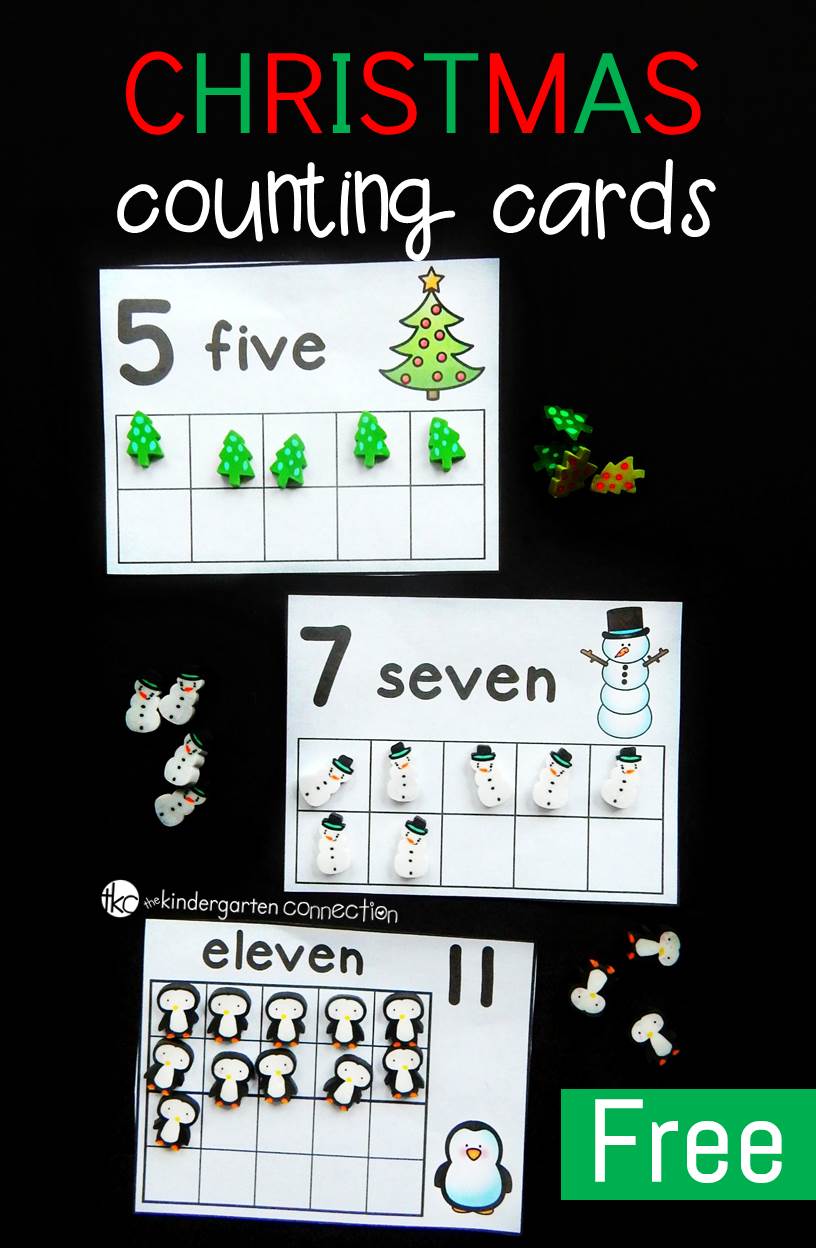 These free Christmas eraser counting cards are a great holiday math center to work on numbers, counting, and one to one correspondence! They add tons of holiday fun to the classroom!