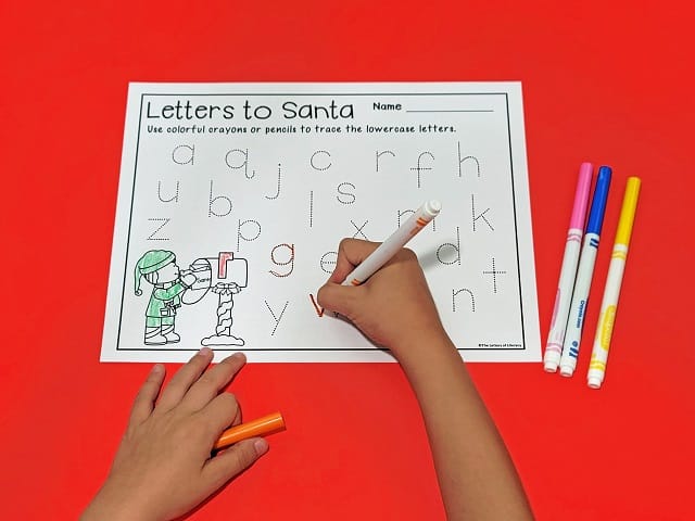 Letters to Santa Alphabet Tracing Printables
