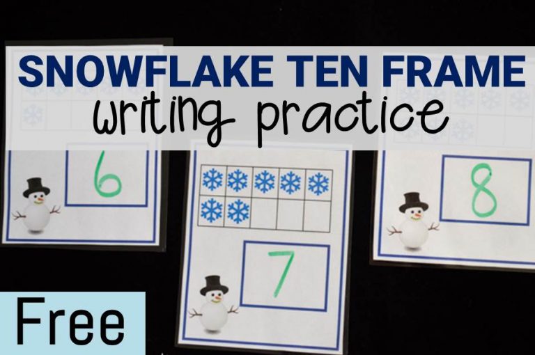 Snowflake Ten Frames Writing Practice