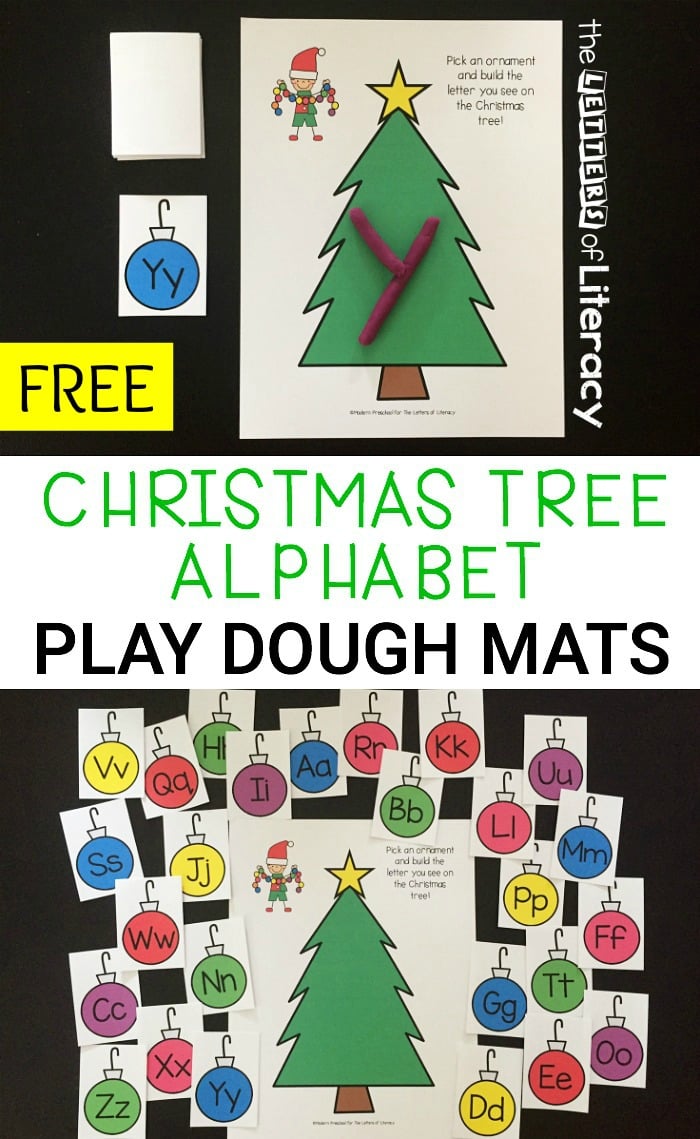 Christmas Alphabet Play Dough Mats: Free Printables