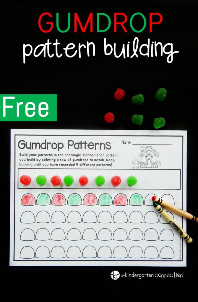 FREE Gumdrop Pattern Printable Christmas Math Activity Kindergarten!