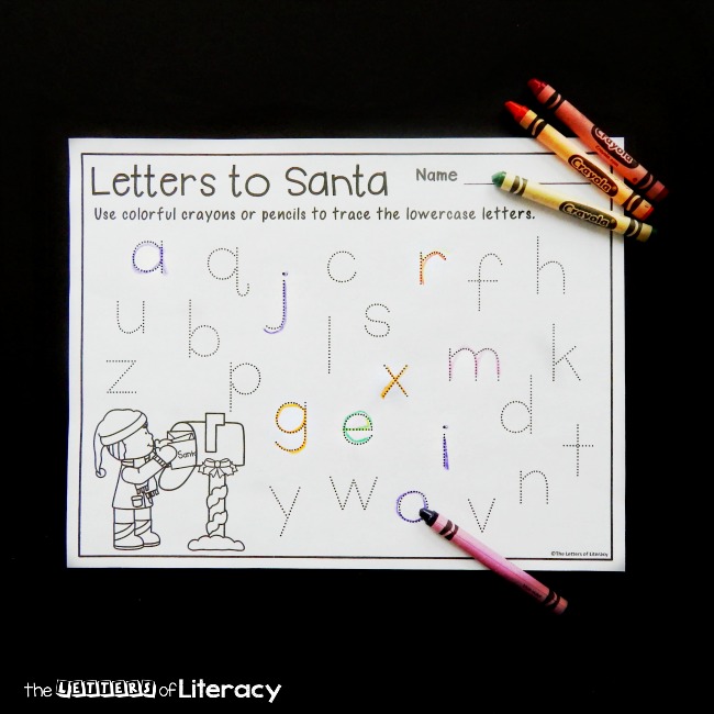 These Santa themed letter tracing printables are a great Christmas activity for kids to learn letter formation and practice the letters of the alphabet!