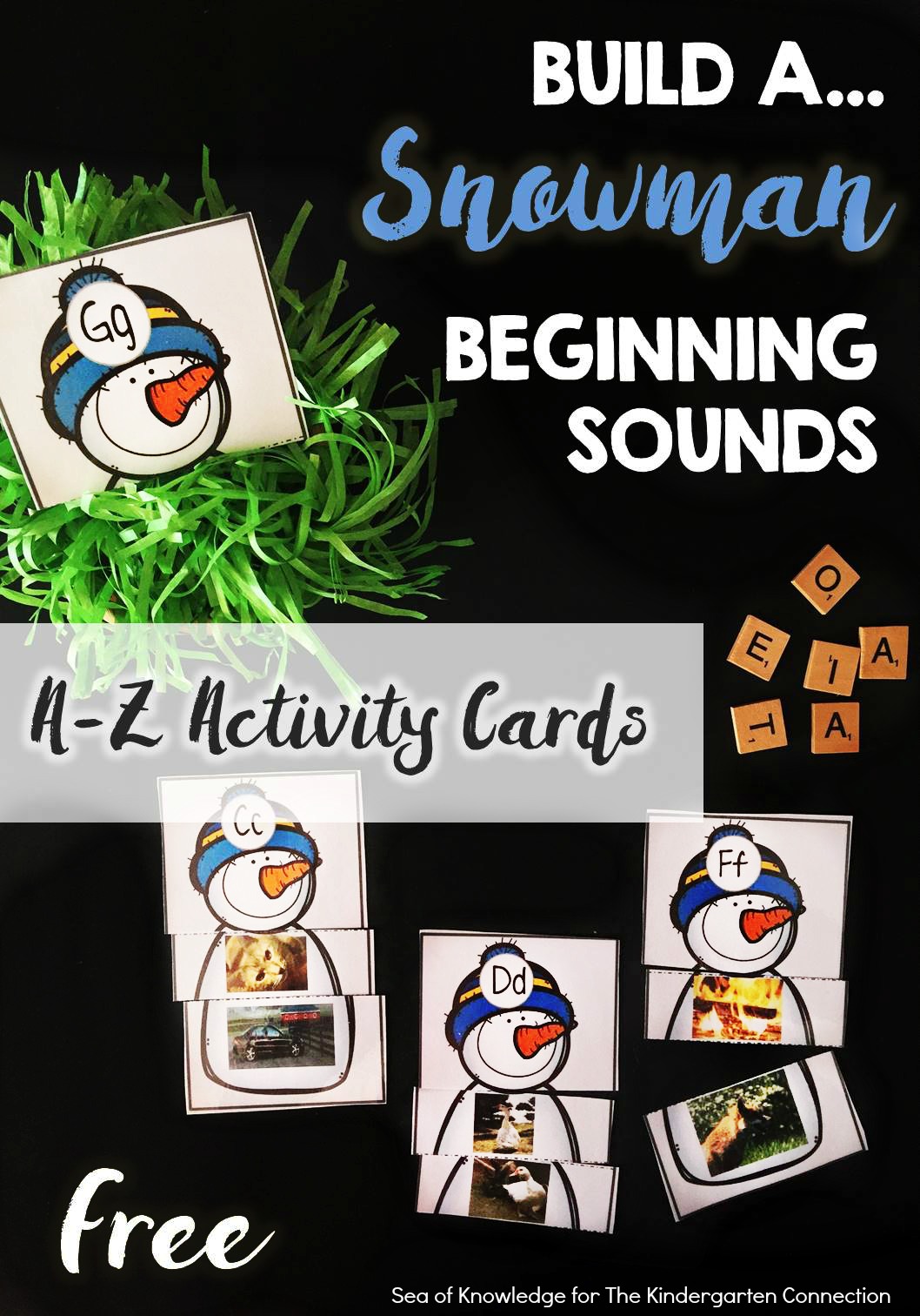 This snowman beginning sound match is such a fun winter literacy center for Pre-K and Kindergarten, and a great way to work on letters and sounds!