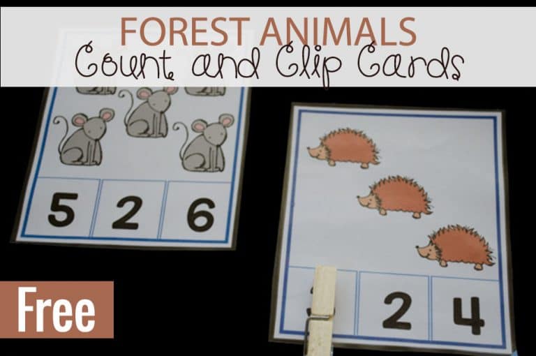 Forest Animals Count and Clip Cards