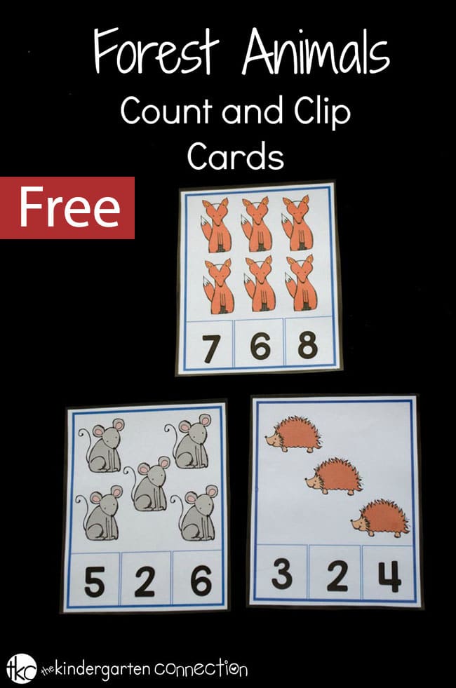 These free printable forest animals count and clip cards are perfect for making math fun. Kids can practice subitizing, adding, and fine motor skills all at the same time!