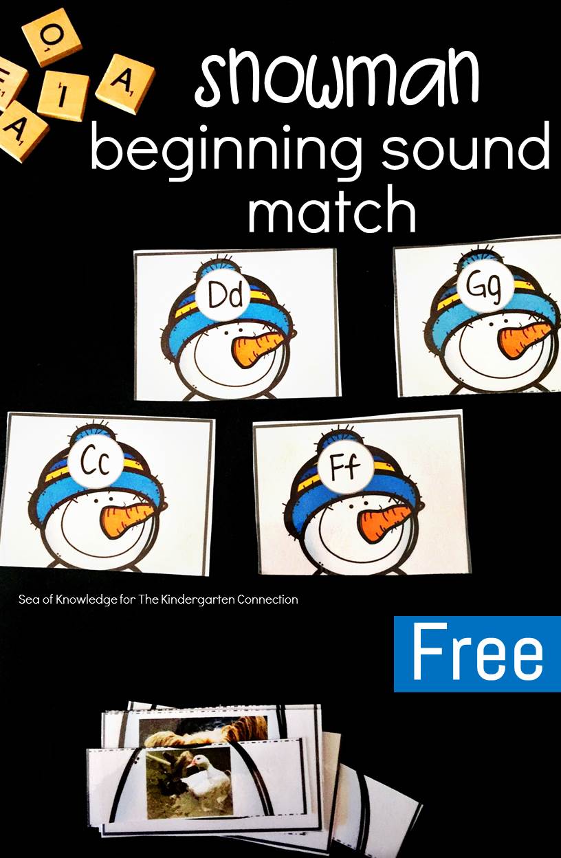 This snowman beginning sound match is such a fun winter literacy center for Pre-K and Kindergarten, and a great way to work on letters and sounds!