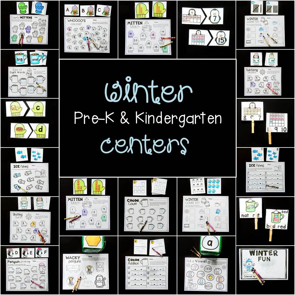 fun winter centers for Pre-K and Kindergarten! 