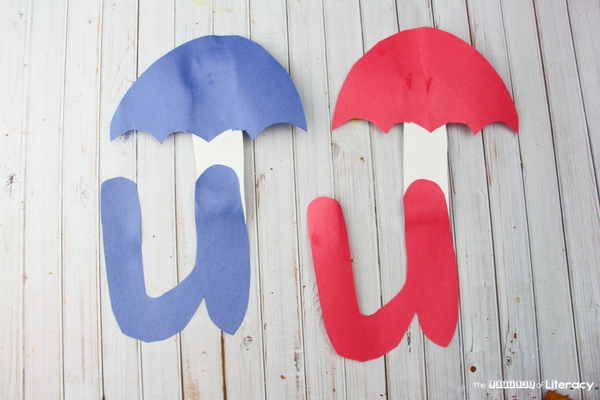 This U is for Umbrella Kindergarten Letter U Craft is so fun for learning letters and sounds in a hands-on, engaging way! 