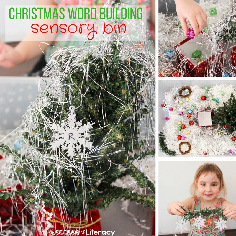 Christmas Word Building Sensory Bin