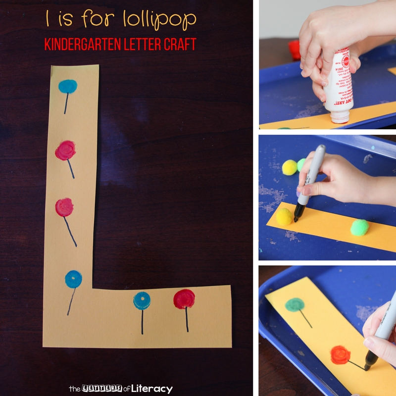 We had to follow up our J is for Jellybean with another fun candy-inspired addition to our letter series for the letter L craft. Here is L is for Lollipop!