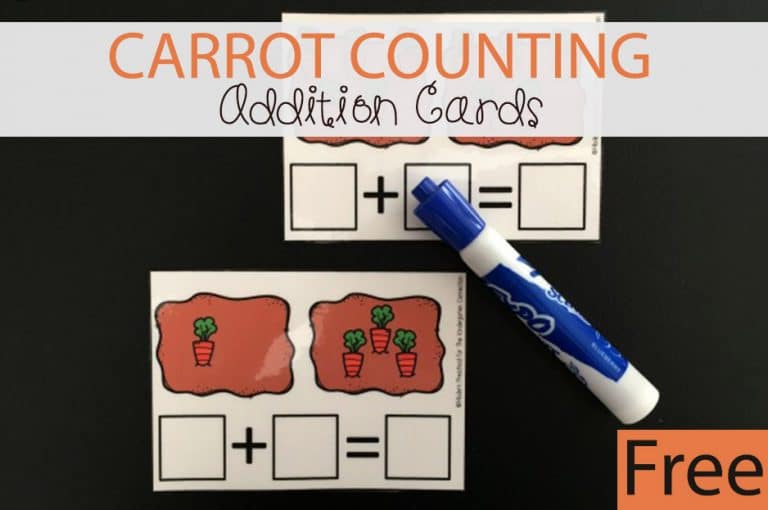Carrot Counting Addition Cards
