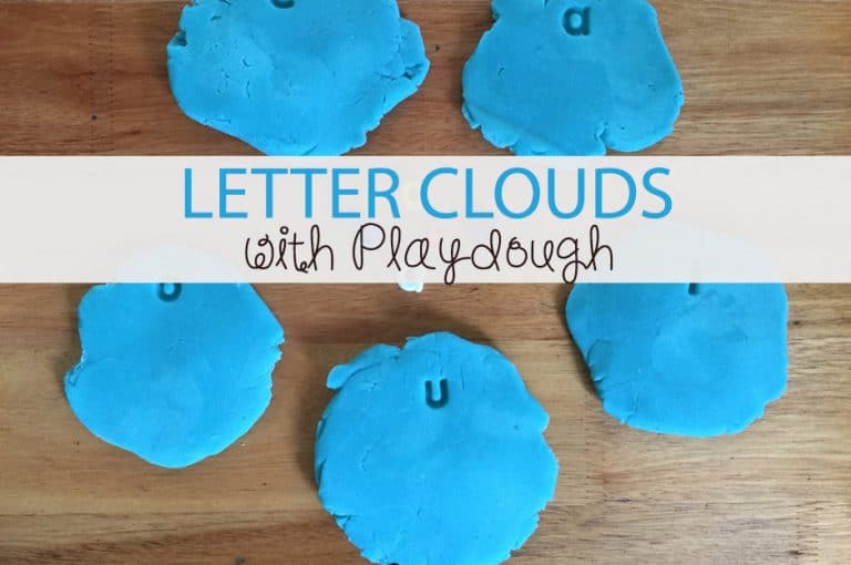 Letter Clouds with Playdough Activity