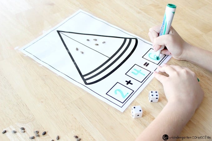 These watermelon addition and subtraction math mats are perfect for preschoolers and kindergartens to practice addition and subtraction!