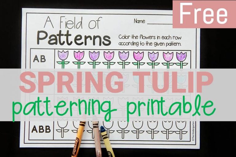 Spring Tulips Math Patterns Printable