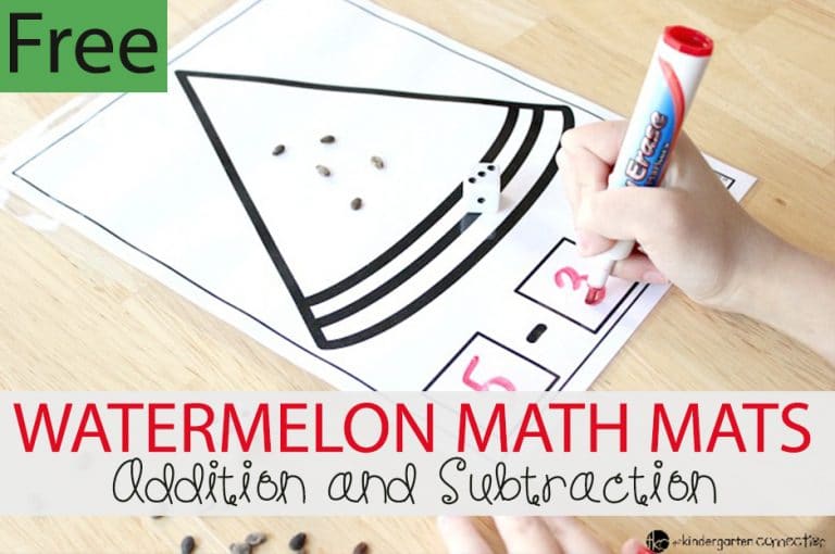 Watermelon Addition and Subtraction Math Mats